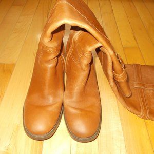 Salvatore Ferragamo  Tan Leather Knee High Boots